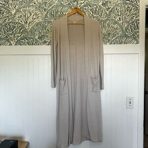 Cream Barefoot Dreams CozyChic Ultra Lite Maxi Duster Cardigan in Women’s Small
